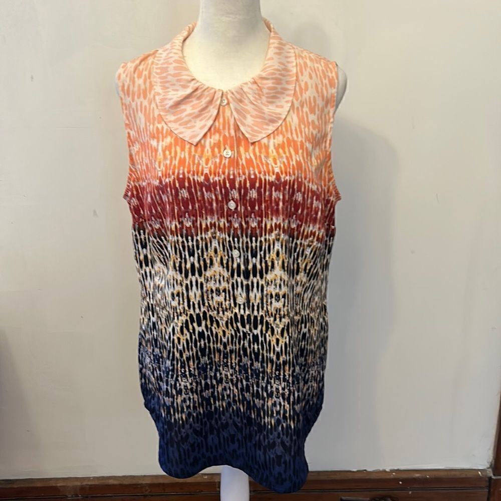 Cabi multicolored sleeveless button front blouse Size M